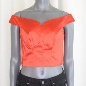 Y2K Coast Red Satin Off Shoulder Top Sz 8